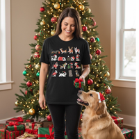 Load image into Gallery viewer, Different Breeds of Dogs Christmas T-Shirt – Classic Fit Heavyweight Cotton
